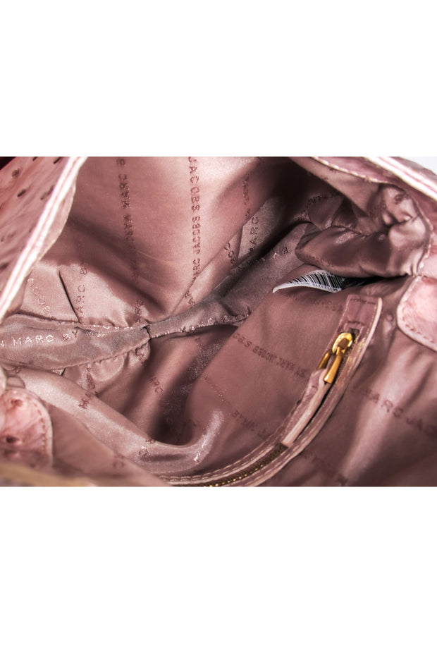 Current Boutique-Marc by Marc Jacobs - Pink Faux Ostritch Embossed Leather Satchel