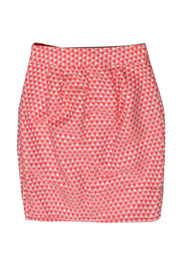 Current Boutique-Marc by Marc Jacobs - Pink & Silver Patterned Oversized Button Miniskirt Sz 0