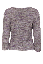 Current Boutique-Marc by Marc Jacobs - Grey, Purple & Pink Marbled & Colorblocked Knit Sweater Sz S