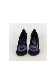 Current Boutique-Marc Jacobs - Black Satin Heart Pumps Sz 9