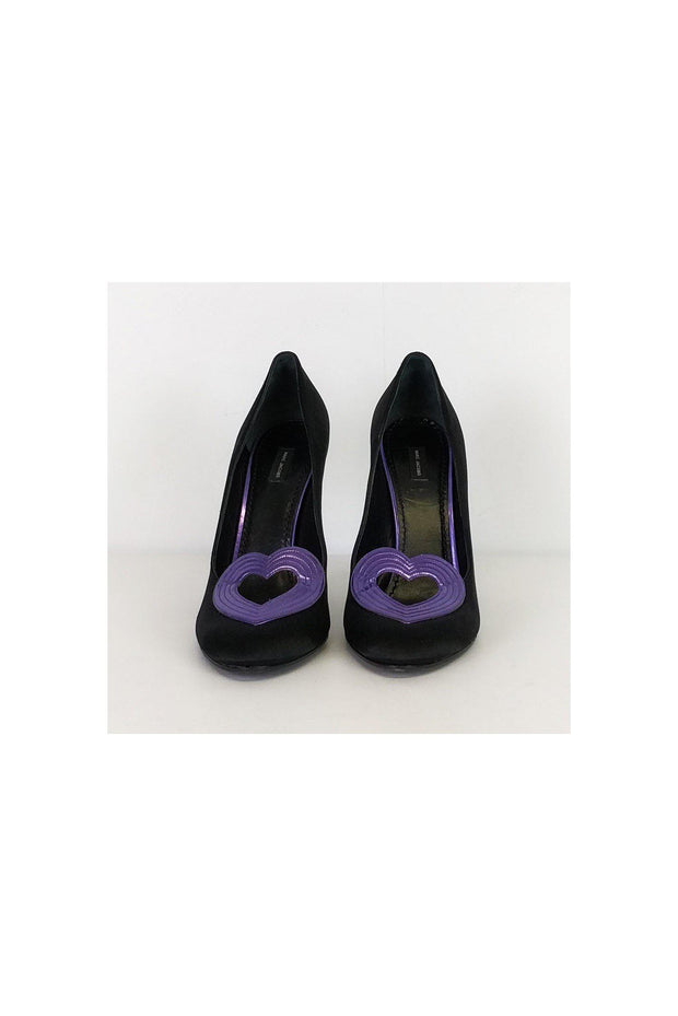 Current Boutique-Marc Jacobs - Black Satin Heart Pumps Sz 9