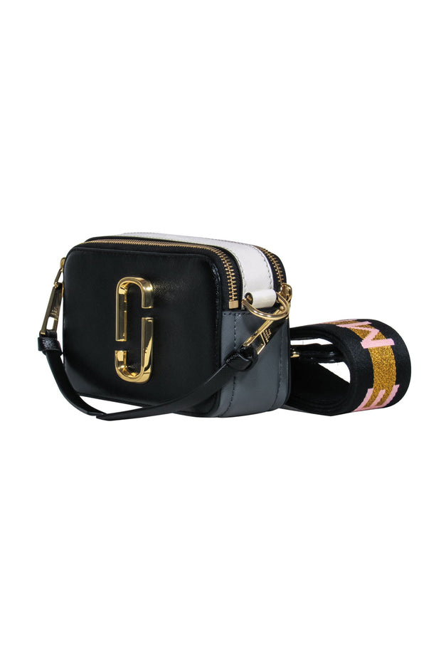 Current Boutique-Marc Jacobs - Colorblock Black, Pink & Gold Snapshot Crossbody