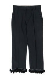 Current Boutique-Marc Jacobs - Black Cropped Trousers w/ Pom Pom Tassels Sz 6