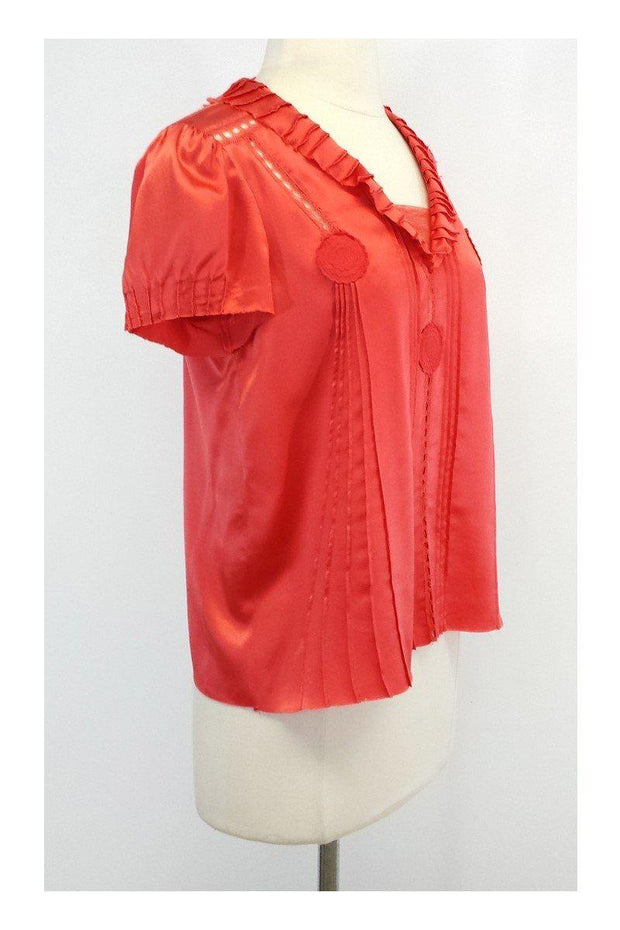 Current Boutique-Marc Jacobs - Coral Silk Top w/ Cutout Details Sz 2