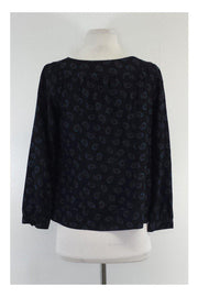 Current Boutique-Marc Jacobs - Black & Blue Print Silk Top Sz XS