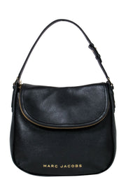 Current Boutique-Marc Jacobs - Black Leather Foldover Purse w/ Gold Hardware
