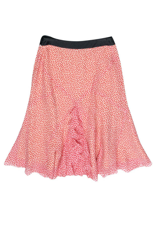 Current Boutique-Marc Jacobs - Silk Cream & Red Polka Dot Print Skirt Sz 2