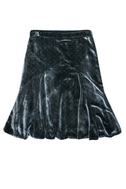 Current Boutique-Marc Jacobs - Moss Green Flared Velvet Skirt w/ Polka Dots Sz 4