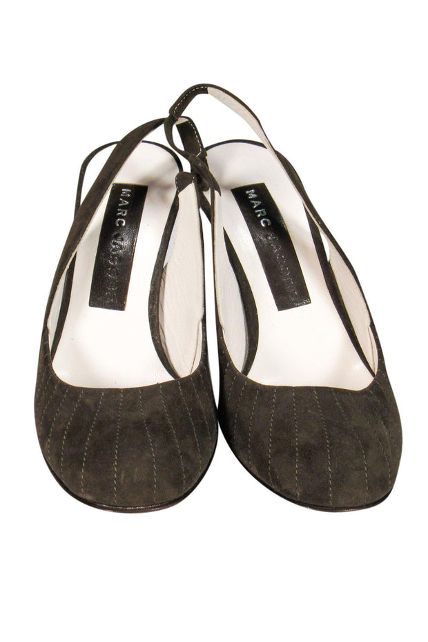 Current Boutique-Marc Jacobs - Brown Suede Slingback Heels w/ Stitching Sz 6