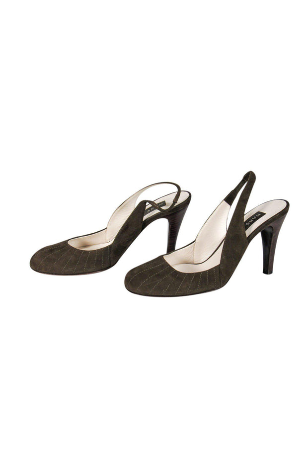 Current Boutique-Marc Jacobs - Brown Suede Slingback Heels w/ Stitching Sz 6