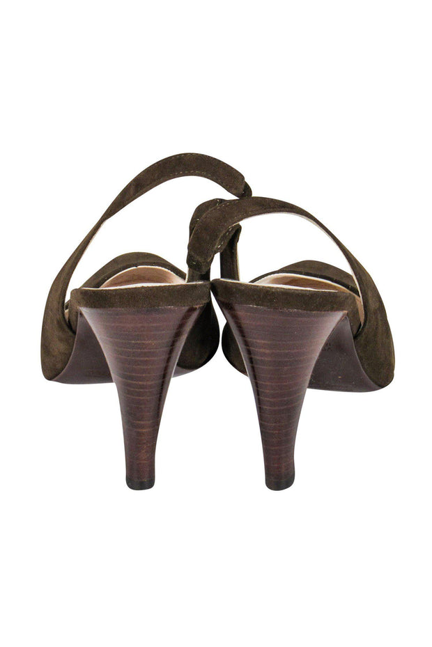 Current Boutique-Marc Jacobs - Brown Suede Slingback Heels w/ Stitching Sz 6