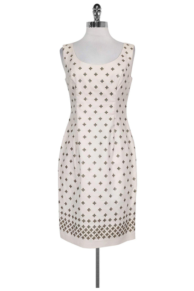 Current Boutique-Marchesa Voyage - Pink & Gold Embellished Sheath Sz 6
