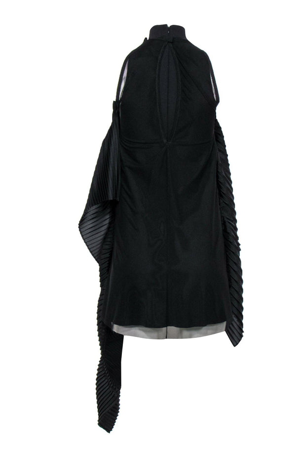 Current Boutique-Marie Saint Pierre - Black & Pink Accordion Ruffle Mini Dress Sz 0