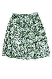 Current Boutique-Marimekko - Green & White Floral Print Pleated Midi Skirt Sz 12