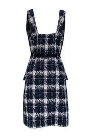 Current Boutique-Marissa Webb - Blue & White Plaid Woven Sleeveless Duster Jacket Sz XS
