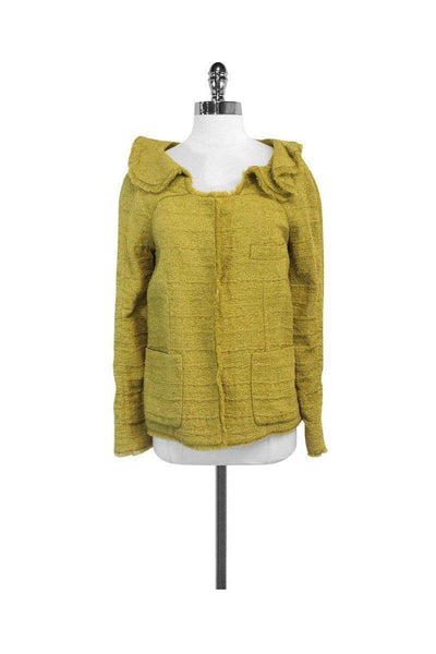 Current Boutique-Marni - Olive Green Silk Blend Jacket Sz 6