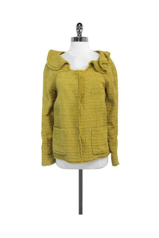 Current Boutique-Marni - Olive Green Silk Blend Jacket Sz 6
