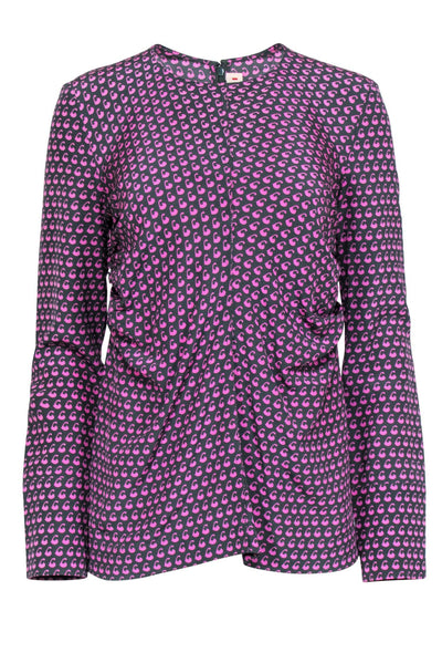 Current Boutique-Marni - Green & Print Silk Print Long Sleeve Blouse Sz 4