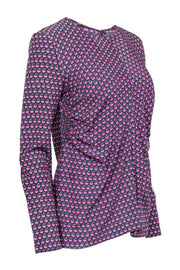 Current Boutique-Marni - Green & Print Silk Print Long Sleeve Blouse Sz 4
