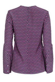 Current Boutique-Marni - Green & Print Silk Print Long Sleeve Blouse Sz 4