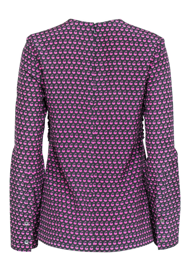 Current Boutique-Marni - Green & Print Silk Print Long Sleeve Blouse Sz 4