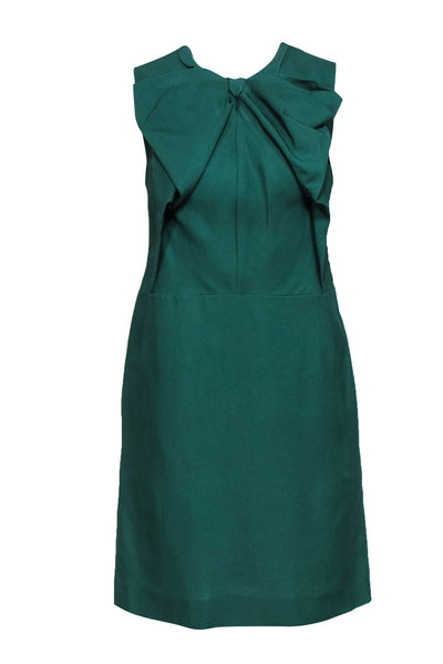 Current Boutique-Marni - Green Cap Sleeve Sheath Dress w/ Bow Sz S