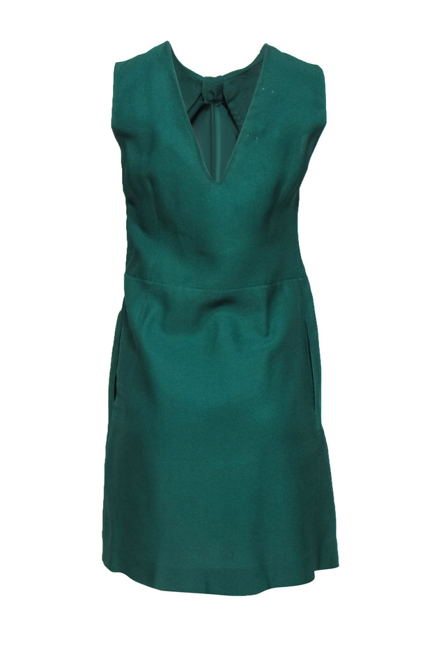 Current Boutique-Marni - Green Cap Sleeve Sheath Dress w/ Bow Sz S