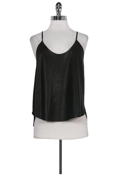 Current Boutique-Mason - Black Lambskin Tank Top Sz 6