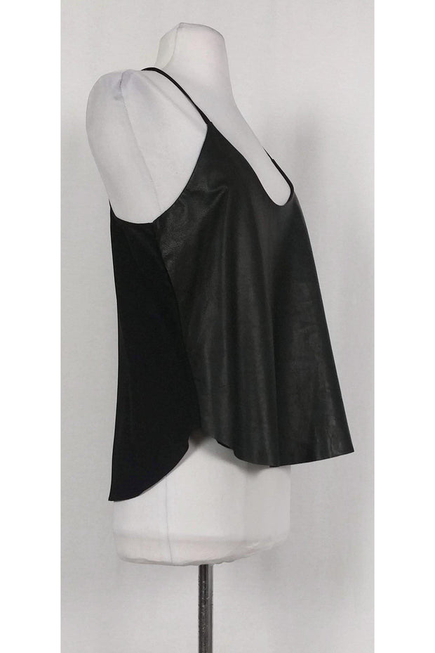 Current Boutique-Mason - Black Lambskin Tank Top Sz 6