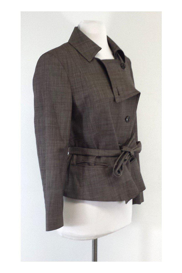 Current Boutique-Max Mara - Brown Wool Asymmetric Jacket Sz 12