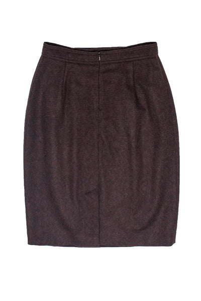 Current Boutique-Max Mara - Dark Olive Green Wool & Angora Skirt Sz 6
