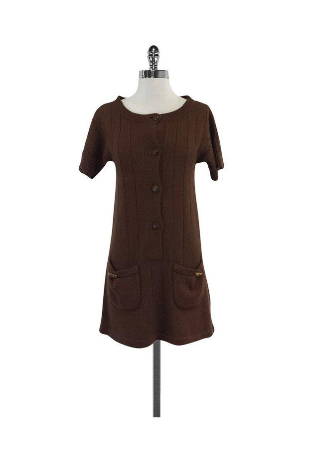 Current Boutique-Mayle - Brown Short Sleeve Sweater Dress Sz S
