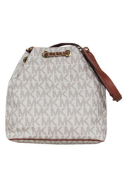 Current Boutique-Michael Kors - Ivory Monogram Large Bucket Bag