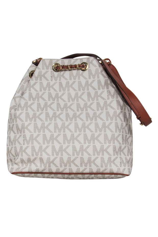 Current Boutique-Michael Kors - Ivory Monogram Large Bucket Bag