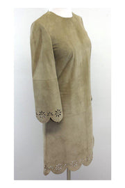 Current Boutique-Michael Kors - Tan Suede Scalloped Dress Sz 2