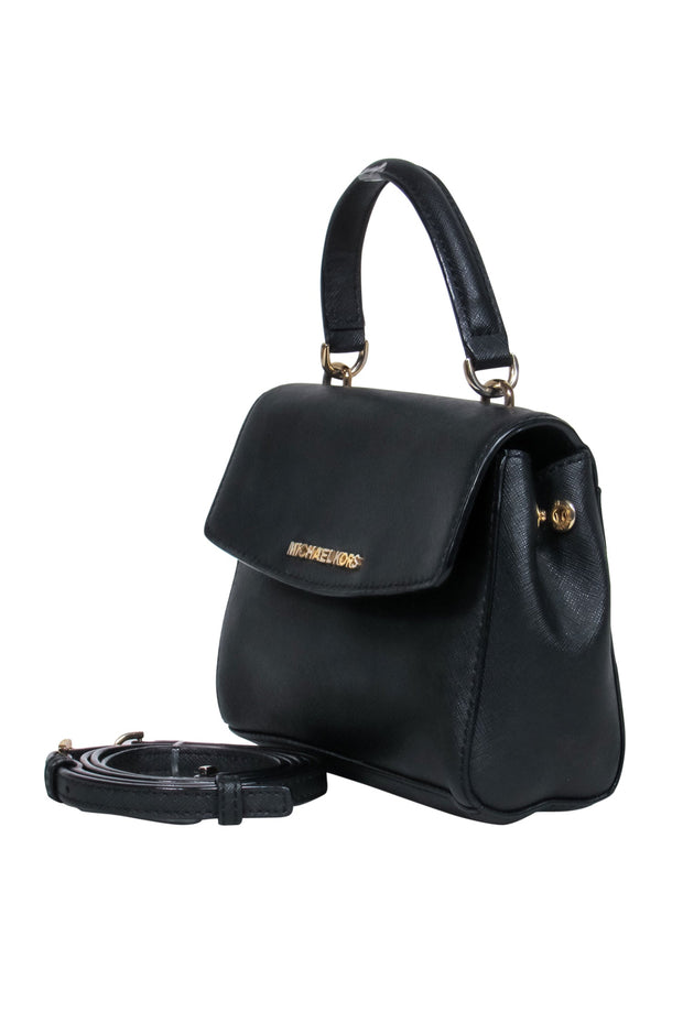 Current Boutique-Michael Kors - Black Textured Leather Mini Handbag w/ Crossbody Strap