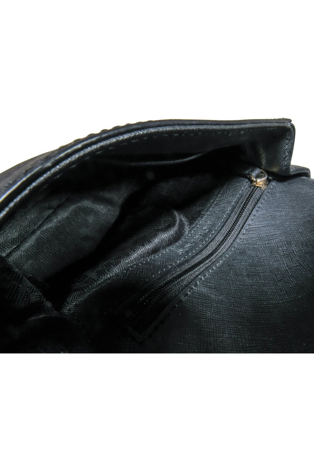 Current Boutique-Michael Kors - Black Textured Leather Mini Handbag w/ Crossbody Strap