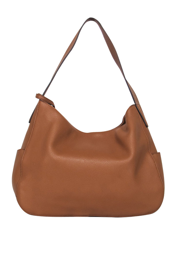 Current Boutique-Michael Kors - Tan Pebbled Leather Hobo Bag w/ Fringe charm