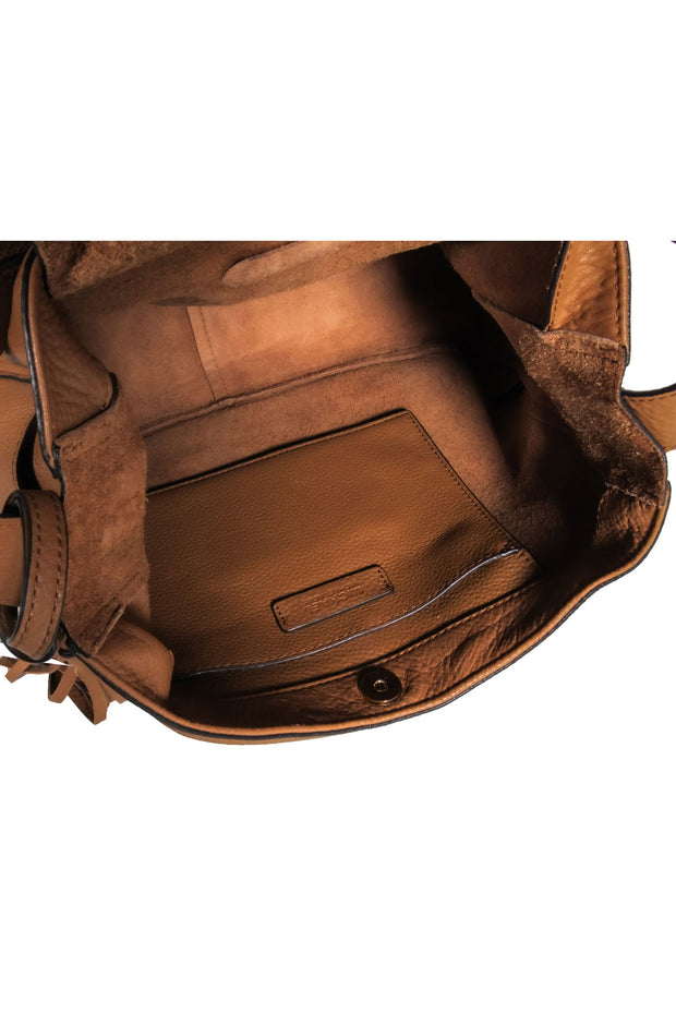 Current Boutique-Michael Kors - Tan Pebbled Leather Hobo Bag w/ Fringe charm