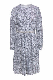 Current Boutique-Mikael Aghal - White & Black Floral Print Accordion Pleat Dress Sz 8