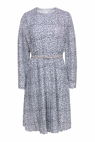 Current Boutique-Mikael Aghal - White & Black Floral Print Accordion Pleat Dress Sz 8