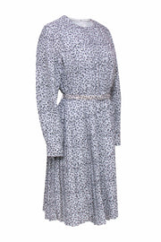 Current Boutique-Mikael Aghal - White & Black Floral Print Accordion Pleat Dress Sz 8