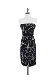 Current Boutique-Milly - Black & White Silk Strapless Dress Sz 2