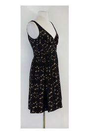 Current Boutique-Milly - Black Tan & Grey Abstract Geo Print Dress Sz 6