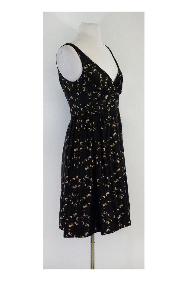Current Boutique-Milly - Black Tan & Grey Abstract Geo Print Dress Sz 6