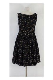 Current Boutique-Milly - Black Tan & Grey Abstract Geo Print Dress Sz 6