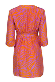 Current Boutique-Milly - Purple & Orange Zebra Printed Silk Dress Sz 6