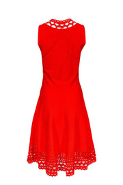 Current Boutique-Milly - Red Orange Dress w/ Laser Cut Designs Sz L