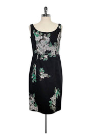 Current Boutique-Milly - Black Floral Print Dress Sz 10