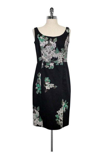 Current Boutique-Milly - Black Floral Print Dress Sz 10